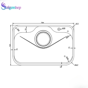 Chậu rửa bát 1 hố Konox TARI 7851SR Basic